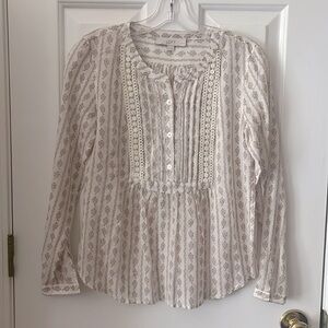 LOFT crochet trim blouse Size XSP NWOT